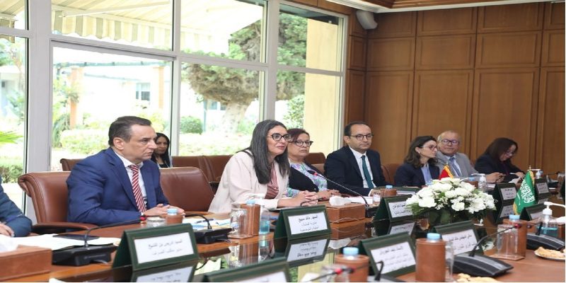 Nadia Fettah s’entretient avec le ministre saoudien de l’Industrie et des ressources minières reunion fettah et al khorayef 1