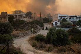 Incendie a Rhodes Grece