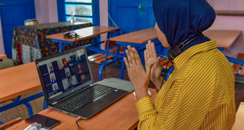 La mise en place du "Digital Lab" permettra le développement de solutions numériques pour la mise en œuvre de la réforme de l’éducation 1 Lenseignement a Distance Ecole Publique 21 09 2020 Ph rizkou 1