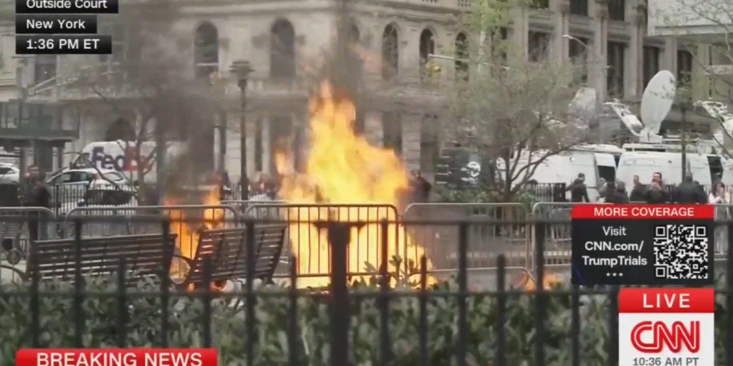 Procès de Trump : Un homme tente de s'immoler par le feu à New York 1 Nky fJVq
