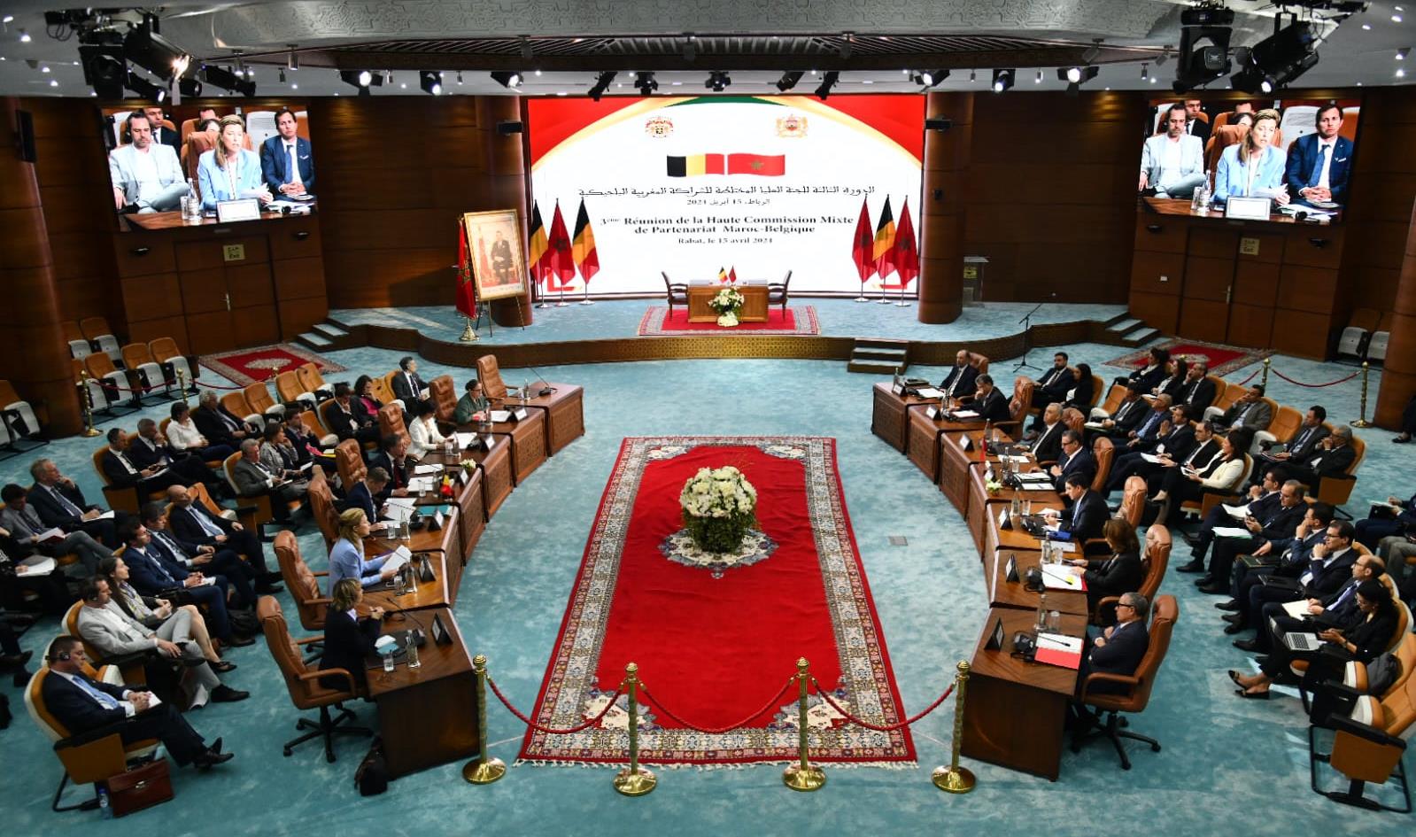 Ouverture à Rabat de la 3è réunion de la Haute commission mixte de partenariat Maroc-Belgique 1 vis 0415202413445233