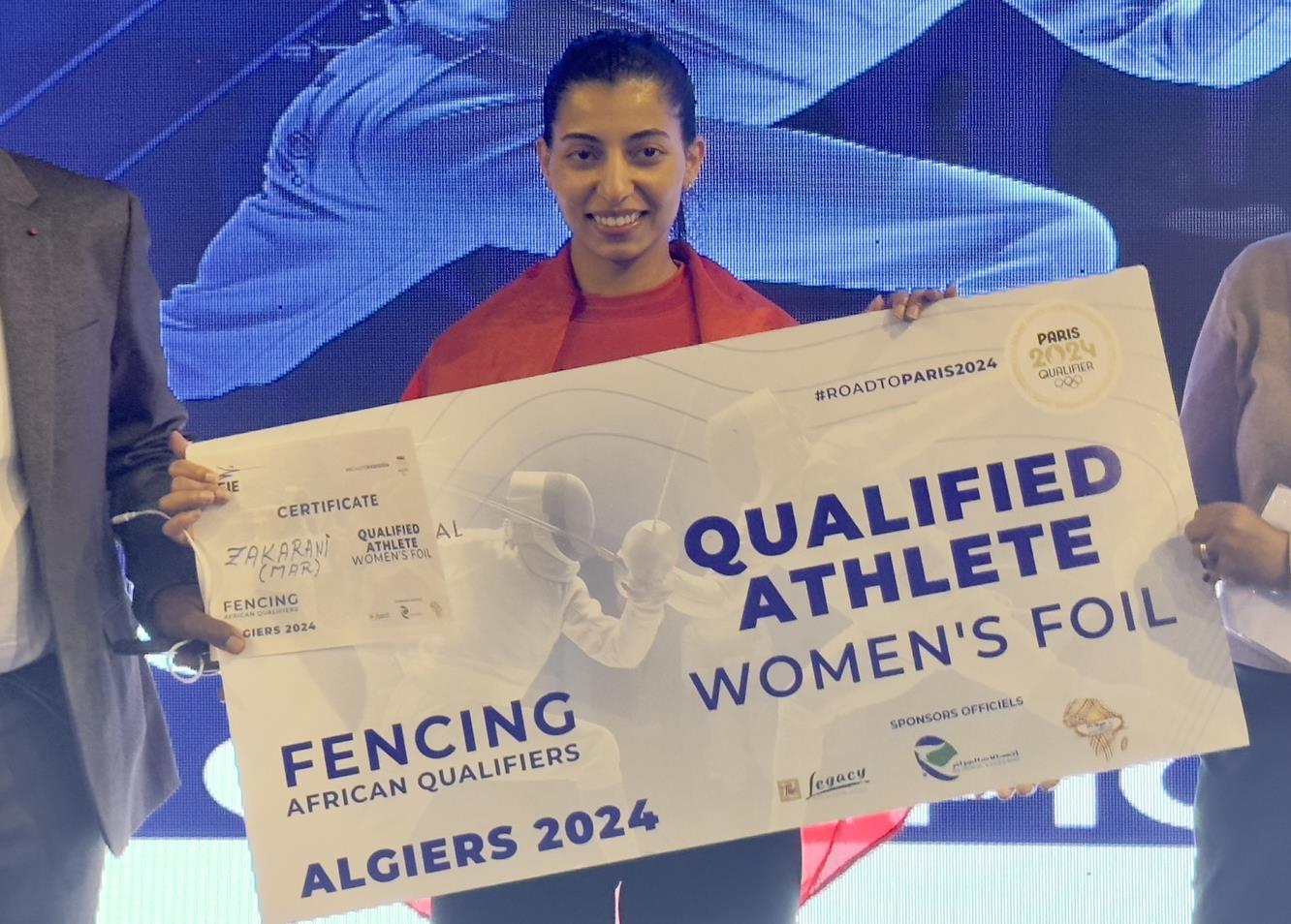 L'escrimeuse marocaine Youssra Zakarani qualifiée aux JO de Paris-2024 1 vis 0427202421013246