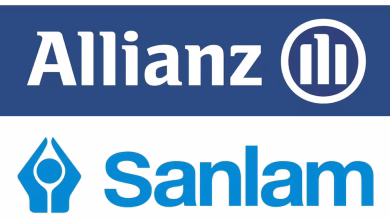 Logos des groupes Allianz et Sanlam affichés côte à côte, illustrant leur fusion dans le secteur de l’assurance au Maroc.
