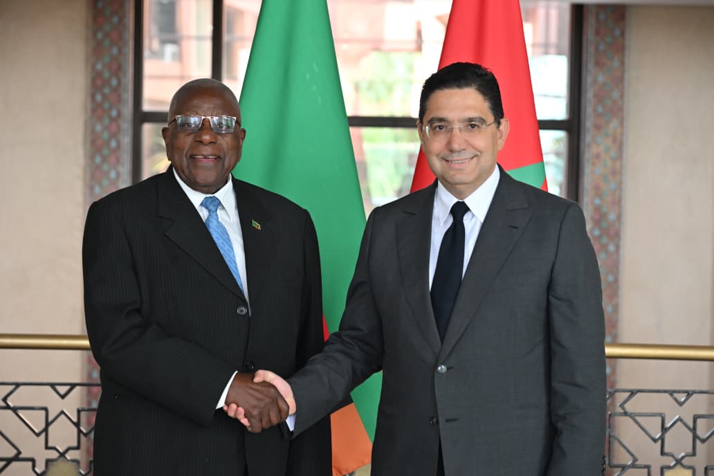 M. Bourita recoit lenvoye special du president de la Republique de Zambie porteur dun message a SM le Roi