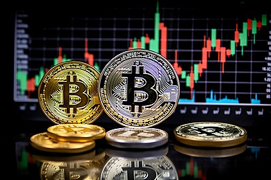 Saham Bank lance un premier placement bancaire indexé sur le Bitcoin au Maroc 1 pngtree bitcoin cryptocurrency coins with stock market chart background image 16597617