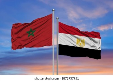flag morocco egypt on sky 260nw 1872937951
